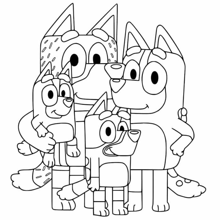 Coloring pages for kids bluey