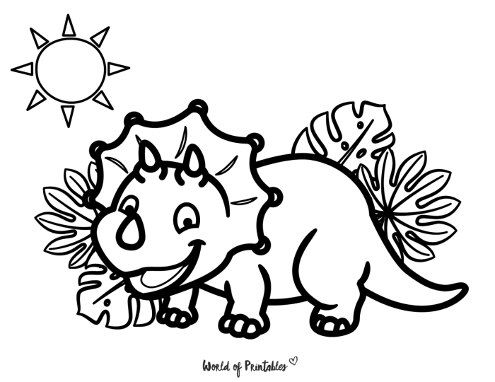 Dinosaur coloring page for kids