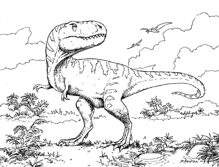 Coloring sheets for kids dinosaur