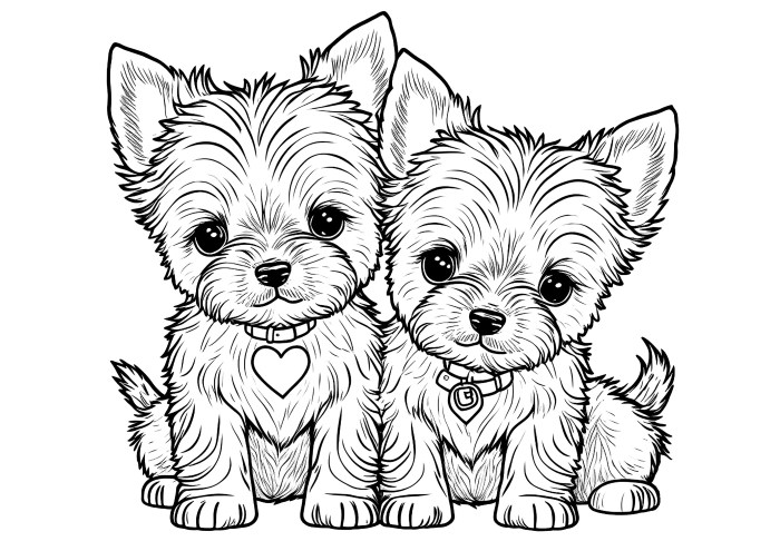 Coloring pages cute dogs