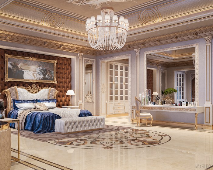 Romantic royal bedroom design