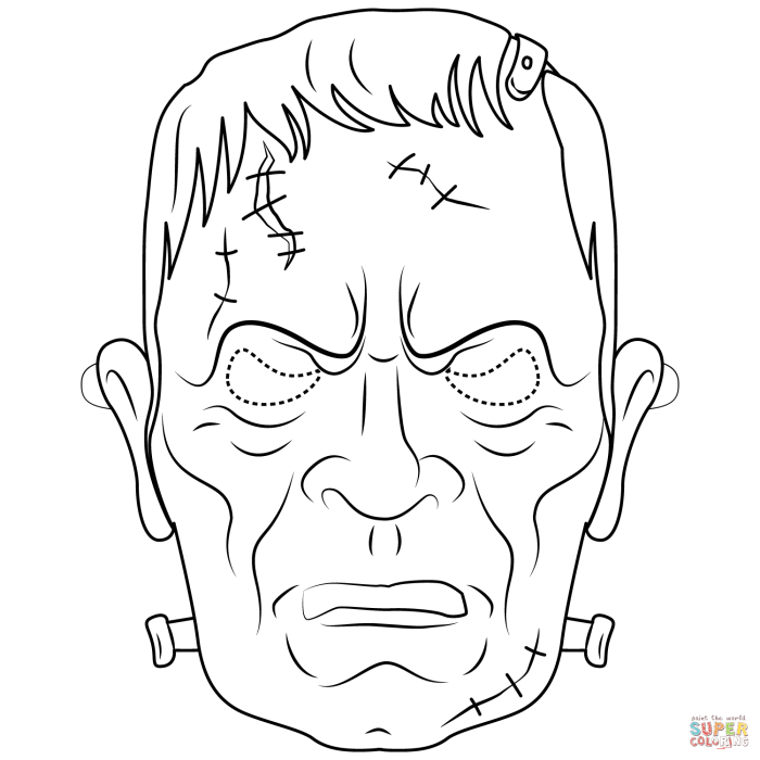 Frankenstein coloring page for kids