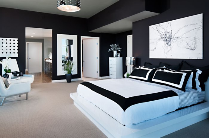 Bedroom design ideas black and white