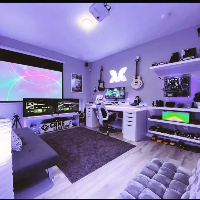 Bedroom gaming room design