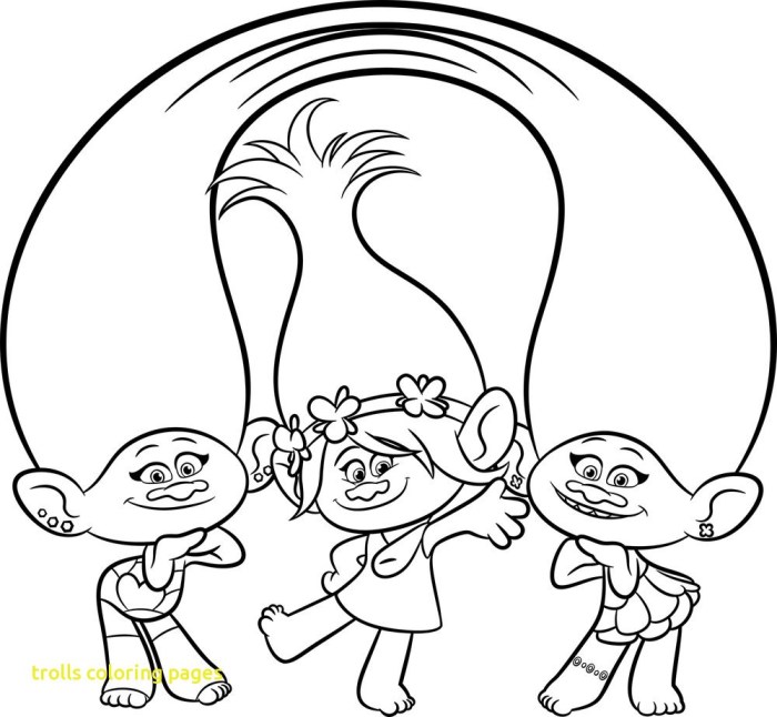 Trolls band together coloring page